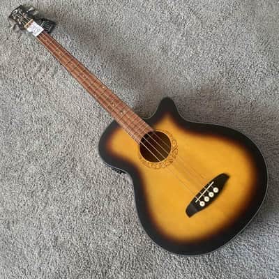 Luna 4 String Acoustic Electric Bass, Spruce Top Body, Mahogany Neck, Rosewood Fingerboard image 12