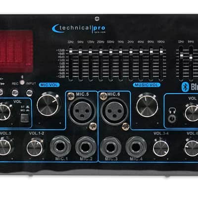 Technical Pro MM2000BT Powered Bluetooth Karaoke Mixer Amplifier Amp SD, USB image 2
