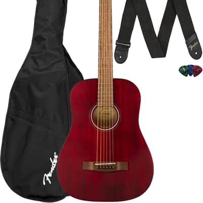 Fender FA-15 3/4-Scale Kids Steel String Acoustic Guitar - Red w/ Gig Bag image 1