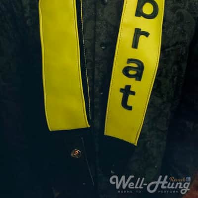 Well-Hung Hootenanny Hero 3" wide padded guitar strap "brat" edition image 2