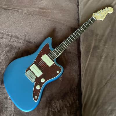 Fender American Performer Jazzmaster with Fralin P90s and SKB Case - Satin Lake Placid Blue image 1