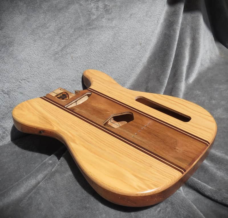 Babik Custom Telecaster Style body, Long board style, Ash on wormy butternut Light weight, Handmade 2026 image 1