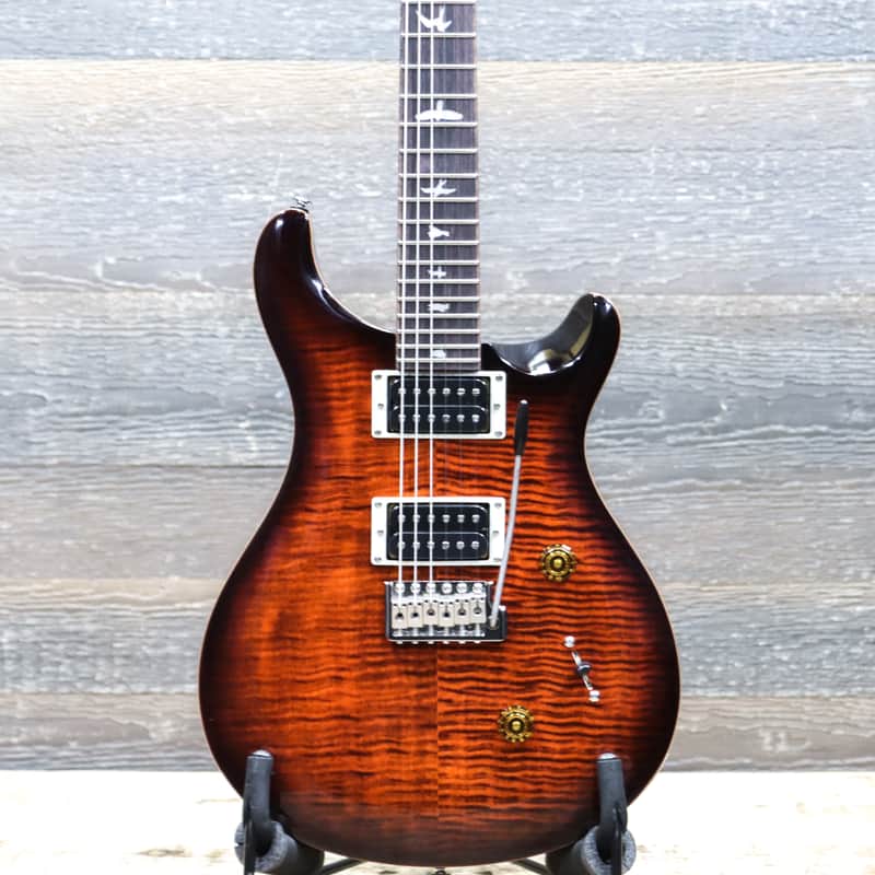 PRS SE Custom 24 Orange Tiger Smokeburst Flame Maple Top Electric Guitar w/Bag