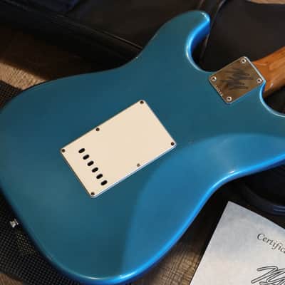 2020 Mario Martin S-Type Madagascar Roasted Neck Electric Guitar Deep Lake Placid Blue Factory Relic + COA OGB image 14