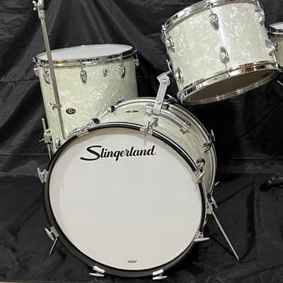 Slingerland Gene Krupa Mid 60s 3 Piece Drum Set - White Marine Pearl image 1