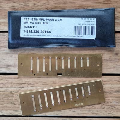 Hohner MS Blues Harp/Pro Harp Reed Plates, Key of A, Made In Germany, New Stock, (0.9mm plates). image 1