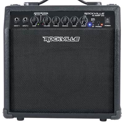 Rockville G-AMP 20W Guitar Amplifier Combo with Bluetooth, Delay, Dual Guitar Inputs, Clean/Overdrive, EQ Controls, Portable for Practice and Small Gigs image 5