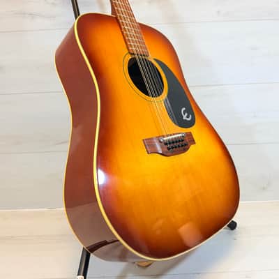 Epiphone FT-160 Texan-12 MIJ 12-String Acoustic Guitar w/ OHSC - Professionally Repaired 1972–1975 production image 1