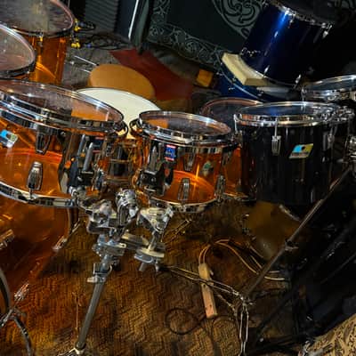 Ludwig Vistalite 9 pc BIG ZEP KIT Amber clear image 2