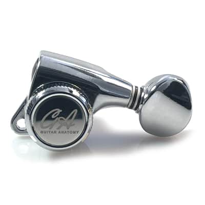 Tuners for Stratocaster and Telecaster Guitars - GA05 Machine Heads - Chrome 6-in-line RH image 1