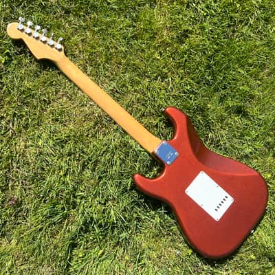 ULTRA RARE 1978 Greco ORDER MADE (Fretboard BINDING, 12" Radius Fretboard = GIBSON FEEL, Chunky D-Shape Neck) SE-600 Super Sounds (Burgundy Mist / Candy Apple Red Metallic + Matching Headstock) ... Maxon Excel PU-100 CLONE pickups + ORIGINAL HARD CASE image 11