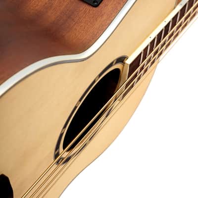 Ortega D7E-4 Deep Series 7 Spruce Top Mahogany Neck Medium Scale 4-String Acoustic-Electric Bass Guitar image 14