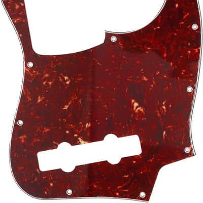 5-String 10-Hole Contemporary J Bass Pickguard for Fender Mexican Jazz Bass, 4Ply Vintage Tortoise image 1