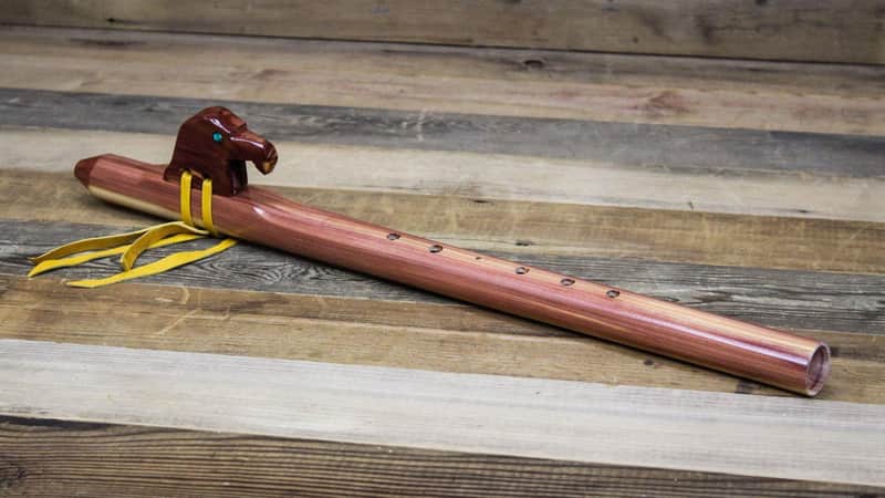 Hawk Cedar Native American Style Flute w/ Eagle Totem image 1