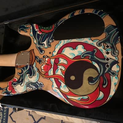Left handed Carvin Custom Bass Natural w/ custom Dragon Artwork image 6
