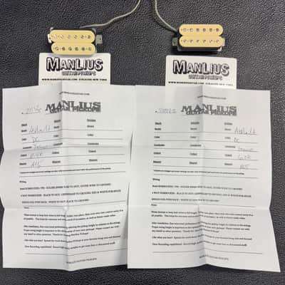 Manlius Asphalt Humbucker Set 50mm Spacing Cream image 5