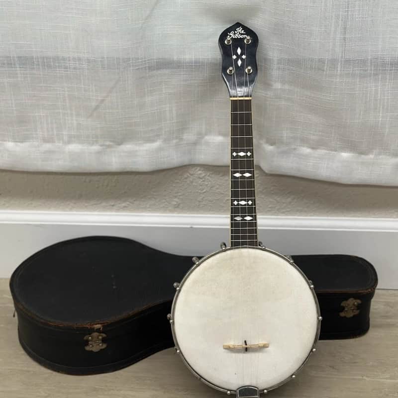 Gibson UB-3 Antique 1930s Ukulele Banjo Uke Sunburst Original Case image 1