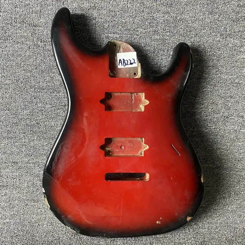 DIY Project Custom Red Burst HH Guitar Basswood Body image 1