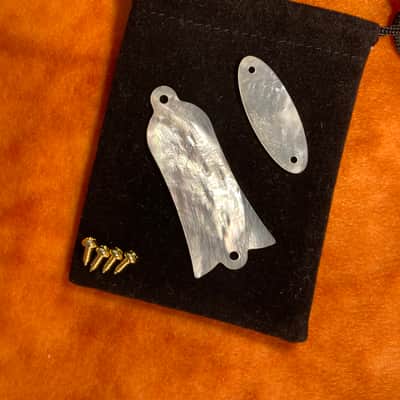 Gibson Citation Truss Rod Cover and Register Plaque set 70-80’s - Solid Mother of Pearl- Matched Pair image 1