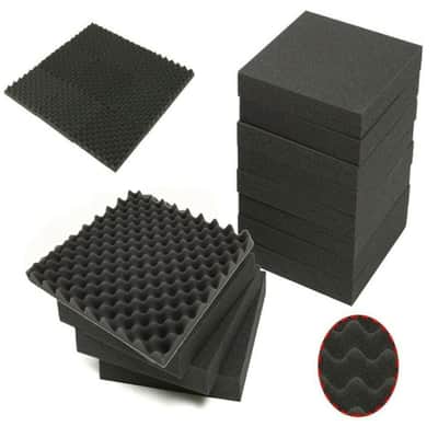 8-Pack Black Egg Crate Acoustic Foam Panels, 12" x 12" x 1.5" Sound Absorption Tiles for Studio & Room Treatment image 6