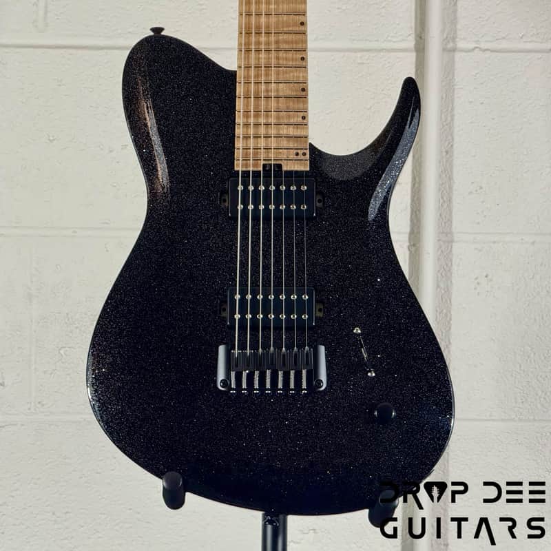 Balaguer USA Series Seraph Modern 7 Baritone 7-String Electric Guitar w/ Case (924) - Gloss Metallic Black image 1