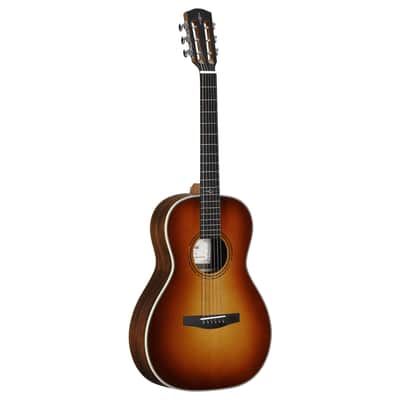 Alvarez LP70e Herringbone Sunset Parlor Guitar (Herringbone) with FlexiCase/Pickup - Sunset image 3