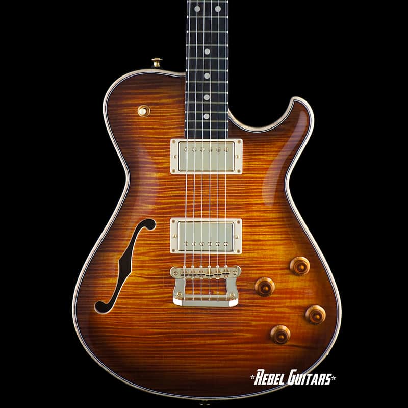 Knaggs Guitars Kenai Hollowbody in Hickory Burst with One-Piece Top