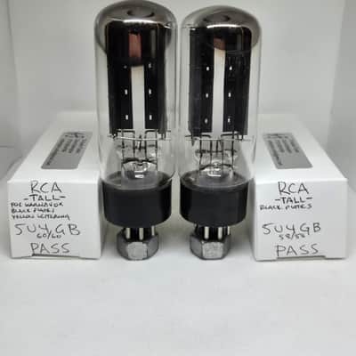 RCA 5U4GB Tall Bottle Black Plate Rectifier Matched Pair NOS 5U4