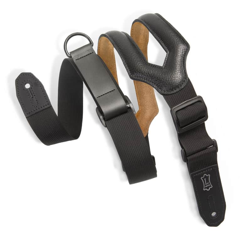 Levy's Specialty Leathers - Right Height Ergonomic Padded Guitar Strap - Black image 1