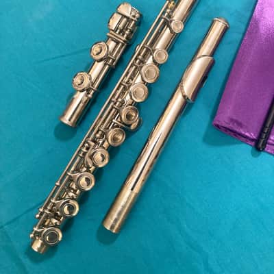 Bundy-Nickel Plated Student Flute-Overhauled-Made in USA c.1970-with New Case! image 3