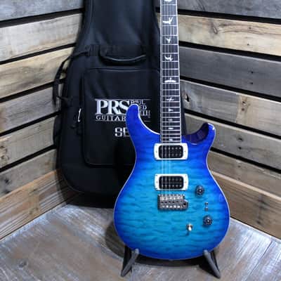 PRS SE Custom 24-08 Quilt 24-Fret Electric Guitar Lake Blue with Gigbag image 9