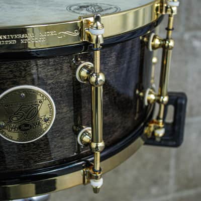 Pearl 5.5" x 14" 50th Anniversary Solid Maple 24K Gold Plated Snare Drum image 8