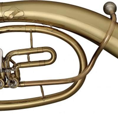 Levante Stagg Bb Baritone Horn 3 Rotary Valve W Case Gold Lacquer - Leadpipe In Gold Brass 2 Year Warranty image 1