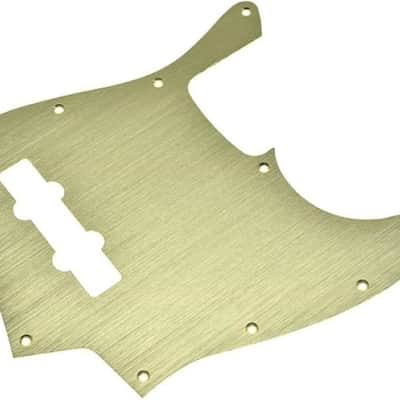 Jazz Bass Brushed Aluminum Pickguard & Control Plate - Gold image 2