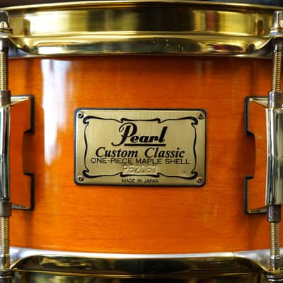 Vintage Pearl/Japan Custom Classic 5x14" One Piece Maple Snare Drum - Honey Natural Lacquer image 4