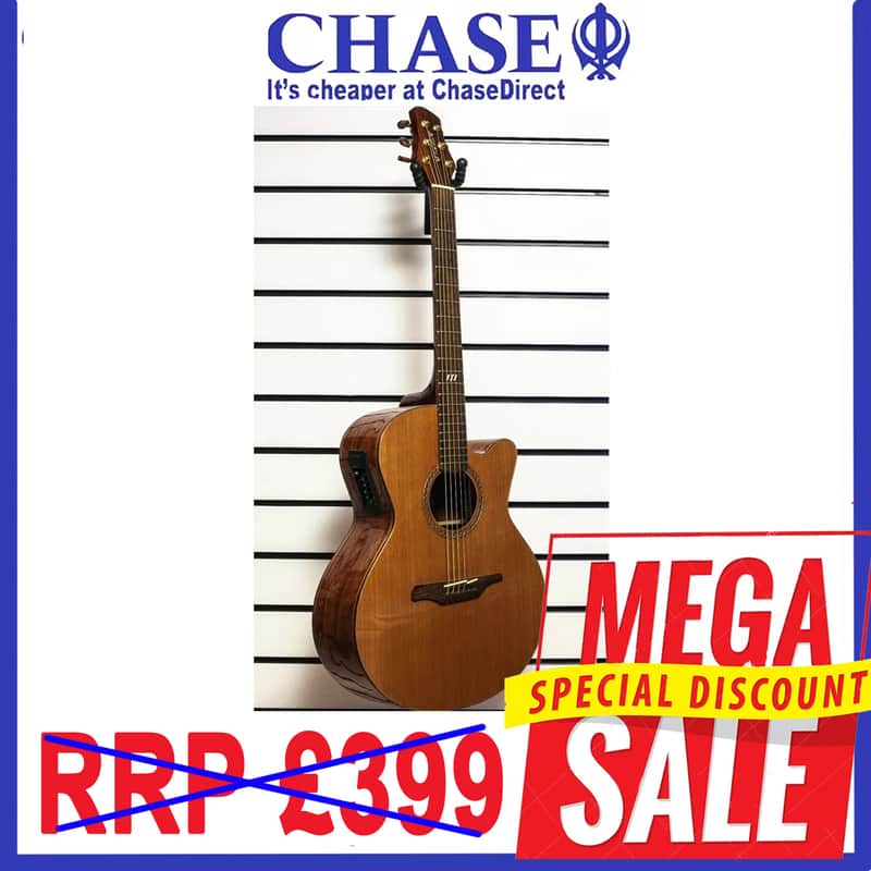 Guvnor GA707CE Electro Acoustic Jumbo Guitar CutAway & Steel Strings!Z0 image 1
