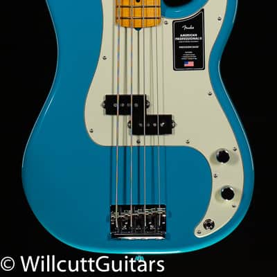 Fender American Professional II Precision Bass Maple Fingerboard Miami Blue (801) image 3