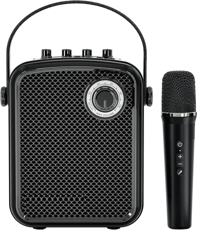 Portable Microphone and Speaker Set, 70W Wireless Voice Amplifier with 10H UHF Handheld Mic, Guitar Input, Metal Bluetooth PA System for Teachers and Presentations image 1