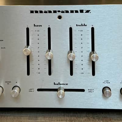 Marantz Model 1120 60-Watt Stereo Solid-State Integrated Amplifier 1973 - 1975 - Silver with Wood Case image 1