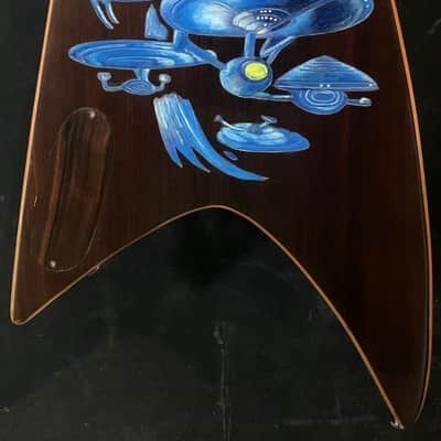 Electric Bass Guitar Star Trek Trekkie Motif Handmade by Bluebeberry with SEymour Duncan Double P Pickups image 19