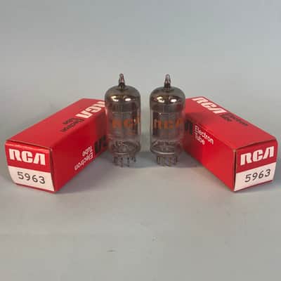 1973 RCA 5963 12AU7WA ECC82 (X2) Matched Pair Vintage 1970s Preamp Tubes! T221 image 1