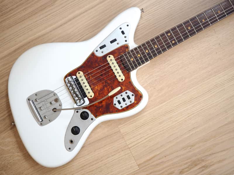 1963 Fender Jaguar Vintage Offset Electric Guitar Pre-CBS Olympic White w/hc image 1