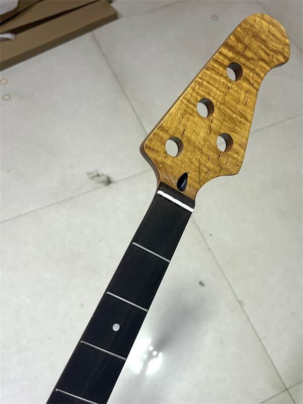 21 fret Stainless steel Rosewood Roasted Flame Maple Electric Bass Neck part image 1