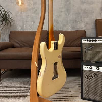 Fender Stratocaster 1962 Glas Custom Olympic White Relic Rosewood 7.4lbs w/ G&G Case image 14