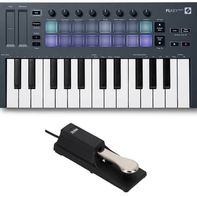 Novation FLkey Mini Compact 25-Mini-Key MIDI Keyboard Controller+Sustain Pedal