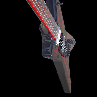 Firefly FFVX Electric Guitar – Red Lightning Finish – Neck-Through – Mint – Floyd Tremolo image 4