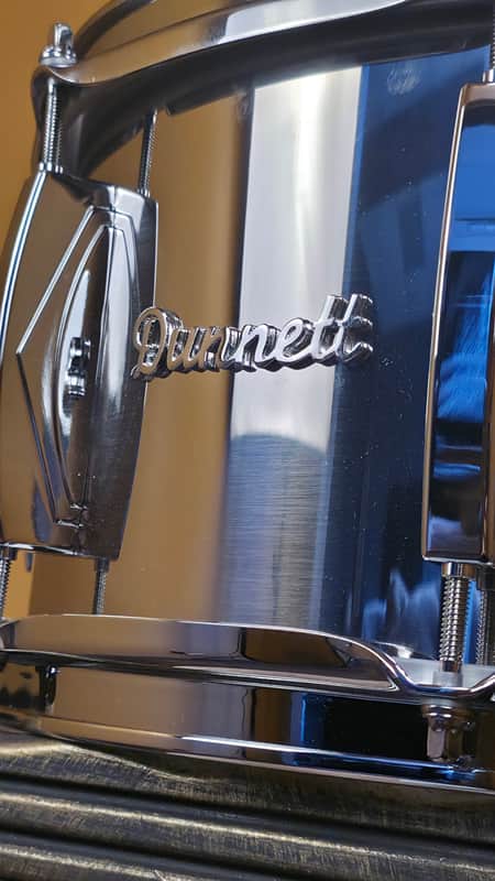 Dunnett Classic Stainless Steel 7"x14" Snare Drum w/ Polished Deko Lugs + Bag image 1