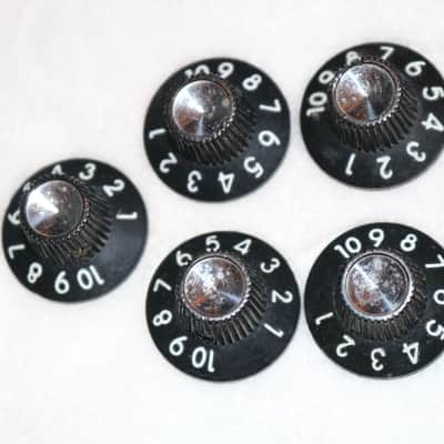 Vintage Original 1964 Fender Blackface Amp Control Knobs - Lot of 5 image 1