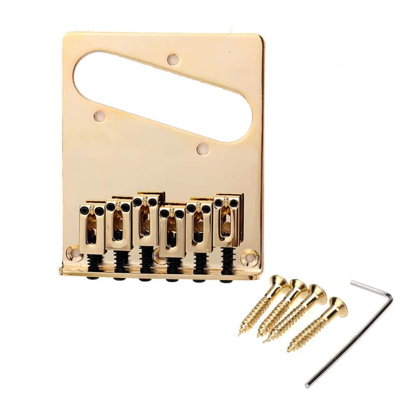 52.5mm(2-1/16 inch) 6 Saddles Modern Tele Bridge for American Standard Guitar, Gold image 1