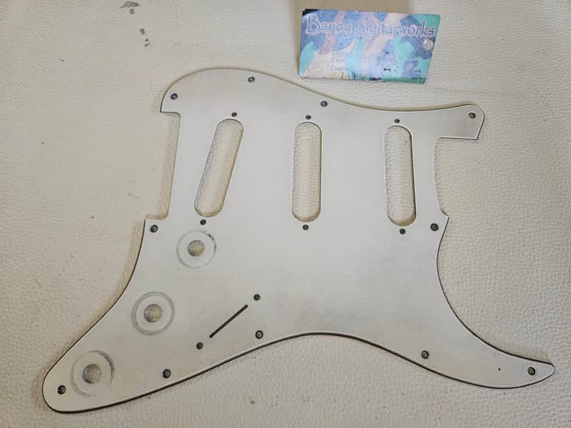 Fender Stratocaster Aged Relic 3 ply Pickguard Parchment image 1